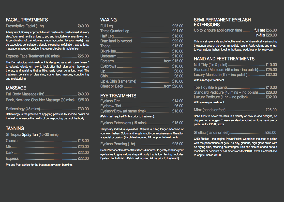 Prices Peach Salon